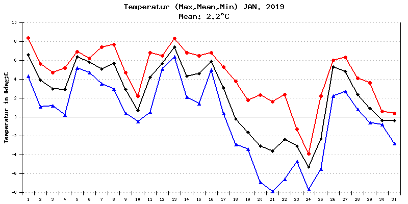 Temperatur Januar 2019